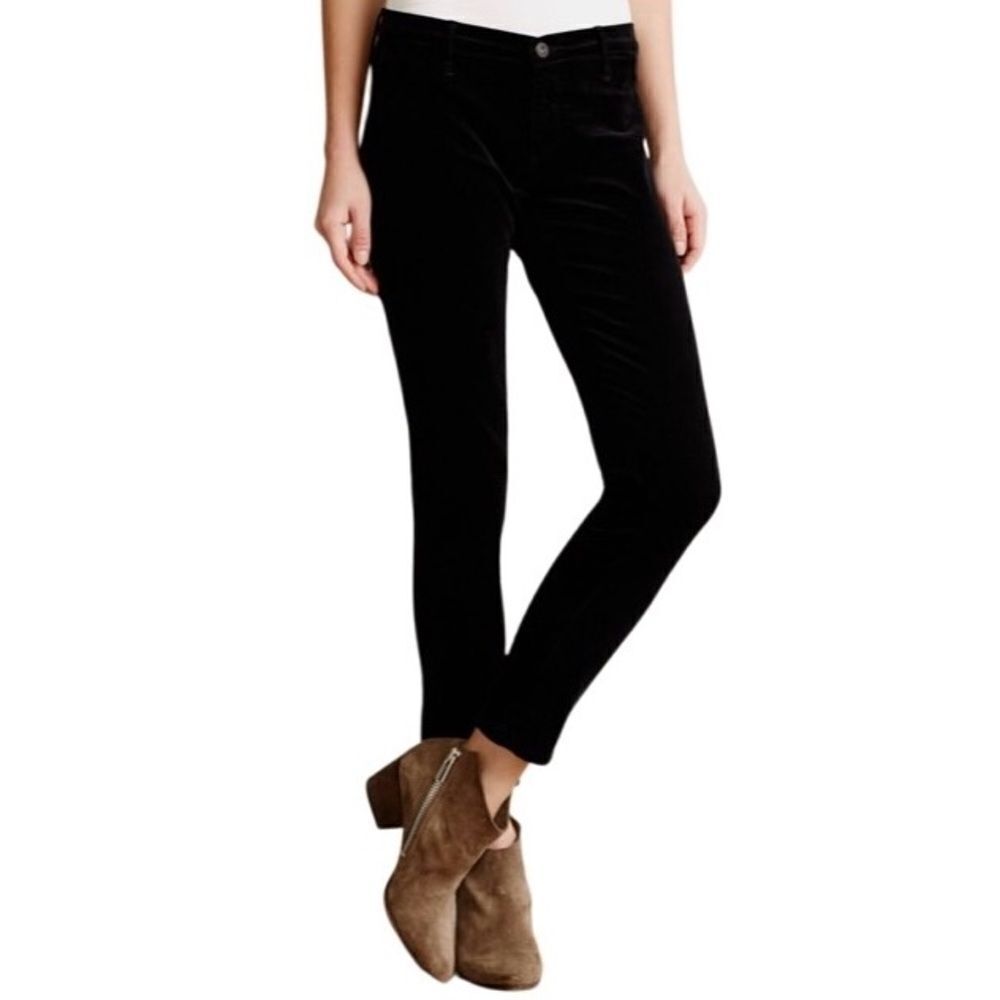 AG Adriano Goldschmied Stevie Slim Straight Ankle Pants in Dark Black Women’s 30